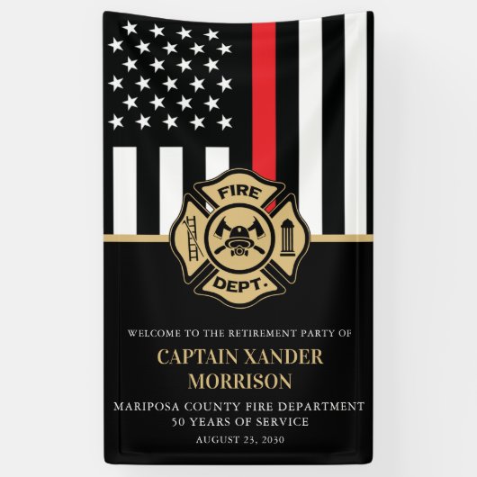 Firefighter Fire Department Retirement Party Spandoek (Verticaal)