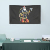 Firefighter Fire Truck Christmas Tree Santa Xmas Spandoek (Beurs)
