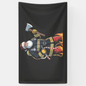 Firefighter Fire Truck Christmas Tree Santa Xmas Spandoek (Verticaal)