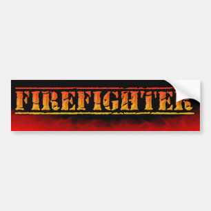 FIREFIGHTER FIREMAN BURING FLAMES Bumpersticker