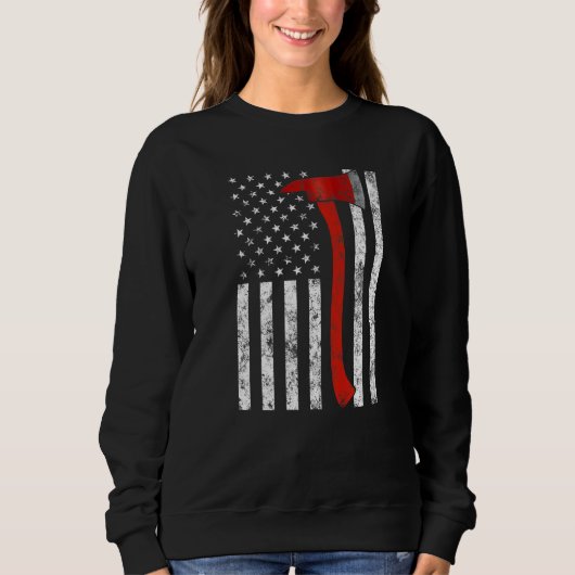 Firefighter Fireman Firefighting Patriotic America Trui (Voorkant)