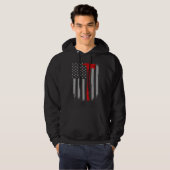 Firefighter Flag  Thin Red Line Firefighter Axe Hoodie (Voorkant volledig)