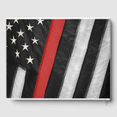 Firefighter Funeral Memorial | Dunne rode lijn Gastenboek (Achterkant)