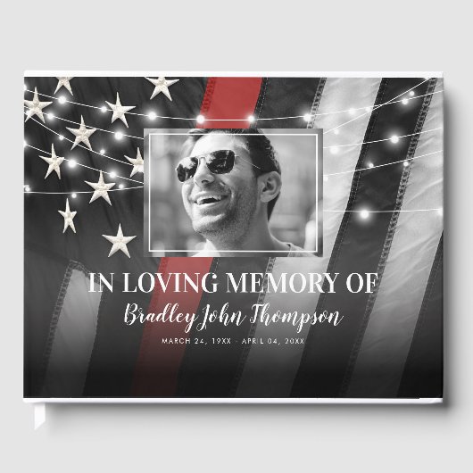 Firefighter Funeral Memorial | Dunne rode lijn Gastenboek (Voorkant)