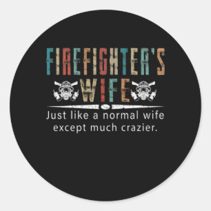 Firefighter Gift   Brandweervrouw overbruggen Ronde Sticker