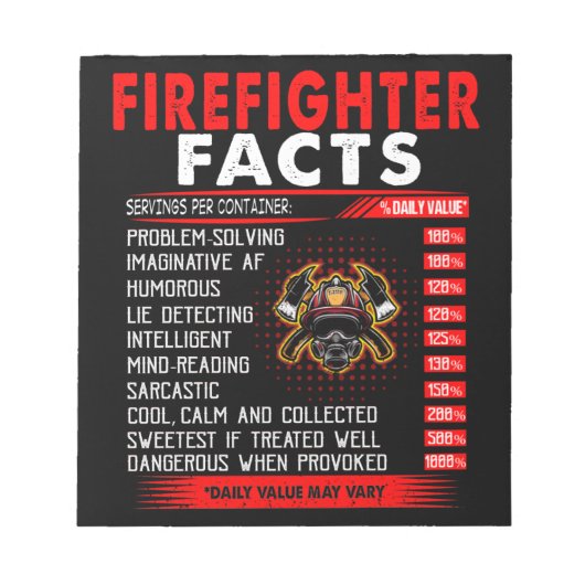 Firefighter Gift | Firefighter Facts Gifts Notitieblok (Voorkant)
