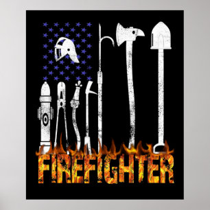 Firefighter Gift Firefighter Lovers Gift Poster