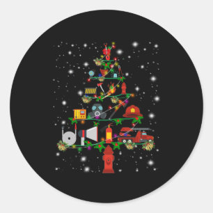 Firefighter Gift Fun voor pretvuurgevechten voor Ronde Sticker
