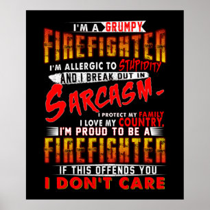 Firefighter Gift Ik ben een bruine brandweerman Poster