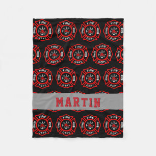Firefighter Gift Maltese kruisnaam Fleece Deken