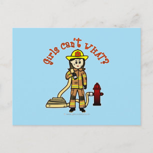 Firefighter Girl Briefkaart