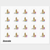 Firefighter Girl Ronde Sticker (Vel)