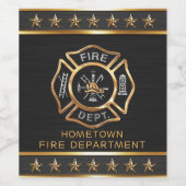 Firefighter Gold Custom Wijn Etiket (Enkel label)