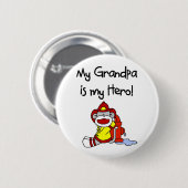 Firefighter Grandpa Hero Ronde Button 5,7 Cm (Voorkant /achterkant)