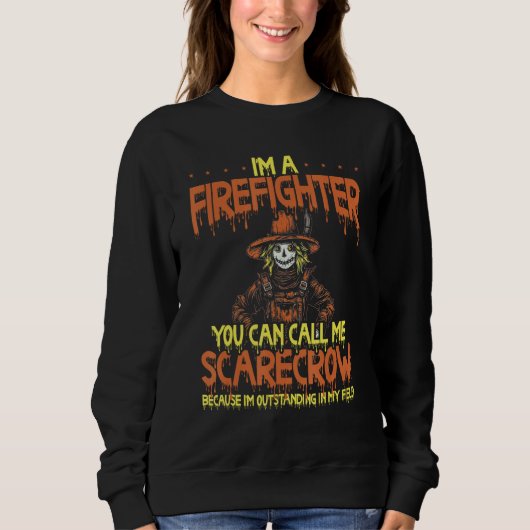 Firefighter Halloween Fireman Halloween Party Fire Trui (Voorkant)