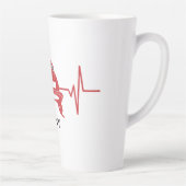 Firefighter Helmet Heartbeat Persoonlijk Latte Mok (Rechts)