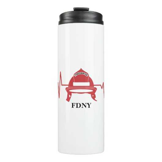 Firefighter Helmet Heartbeat Persoonlijk Thermosbeker (Voorkant)