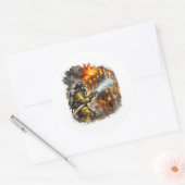 Firefighter Hero Fighting Fire Rescue Sticker (Envelop)