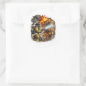 Firefighter Hero Fighting Fire Rescue Sticker (Tas)
