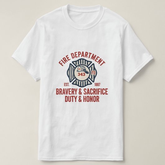Firefighter Hero Pride T-Shirt with Maltese Cross (Design devant)