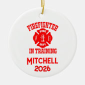 Firefighter In Training Graduation Keramisch Ornament (Voorkant)