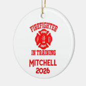 Firefighter In Training Graduation Keramisch Ornament (Links)