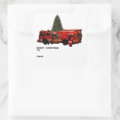 Firefighter kerstcadeautassen vierkante sticker (Tas)
