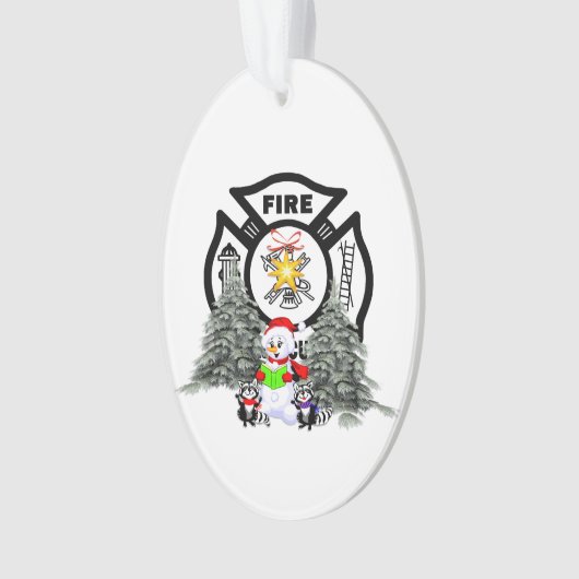 Firefighter kerstscène ornament (voorkant)
