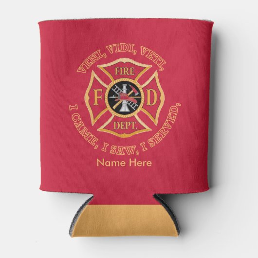 Firefighter Maltese Cross VV Custom Koelbox Blikjeskoeler (Voorkant)