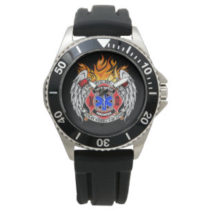 Firefighter/Medic Combination Emblem Watch Horloge