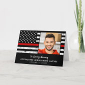 Firefighter Memorial Thin Red Line Funeral Bedankkaart (Voorkant)