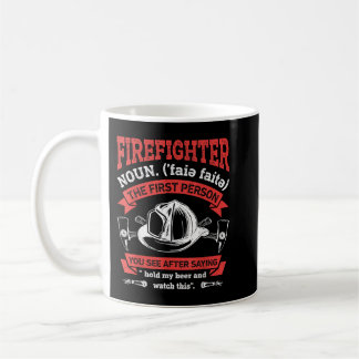 Firefighter Noun Definition Funny Firemen Firefigh Koffiemok