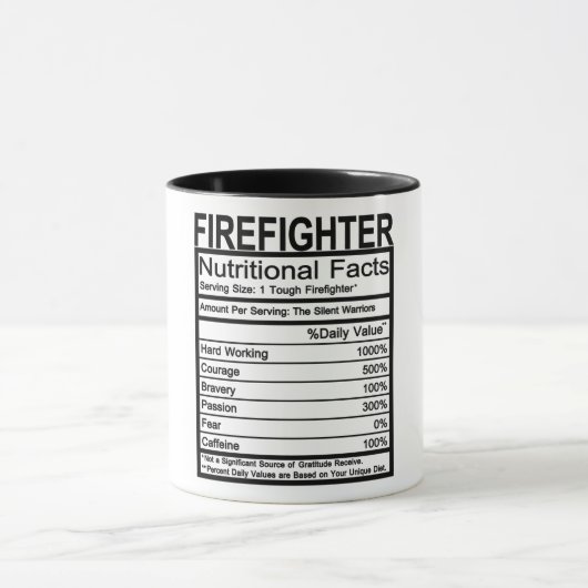 Firefighter Nutritional Facts Mok (Midden)