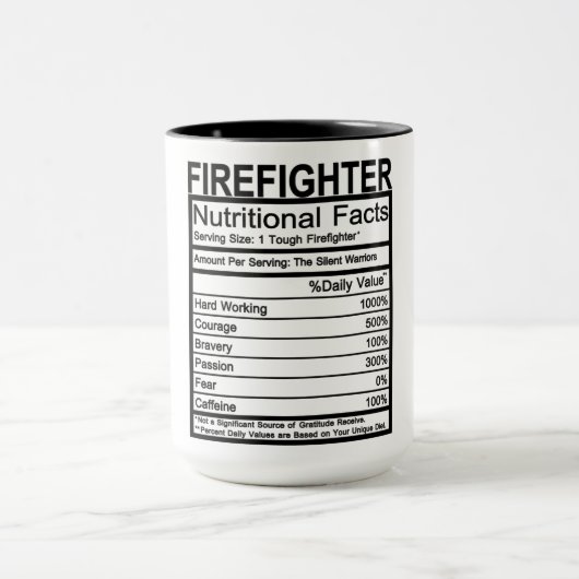 Firefighter Nutritional Facts Mok (Midden)