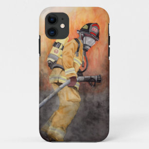 Firefighter Originele Waterverf door Miranda iPhone 11 Hoesje