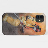 Firefighter Originele Waterverf door Miranda Case-Mate iPhone Case (Achterkant (horizontaal))