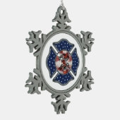 Firefighter Patriotic Dept Tin Sneeuwvlok Ornament (Links)