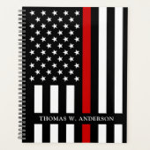 Firefighter Persoonlijke naam Thin Red Line Planner (Voorkant)