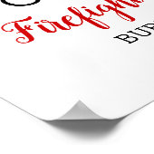 Firefighter Photo Thin Red Line Afstuderen Welcome Poster (Hoek)