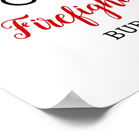 Firefighter Photo Thin Red Line Afstuderen Welcome Poster (Hoek)