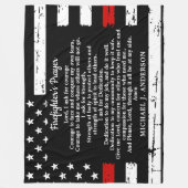 Firefighter Prayer Afstuderen Gift Thin Red Line Fleece Deken (Voorkant)