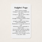 Firefighter Prayer Card Thin Red Line Afstuderen Visitekaartje (Achterkant)