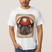 Firefighter Pug T-shirt (Voorkant)