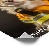 Firefighter Puppy Poster of losbladig papier (Hoek)