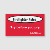 Firefighter Règles Carte magnétique (Devant)