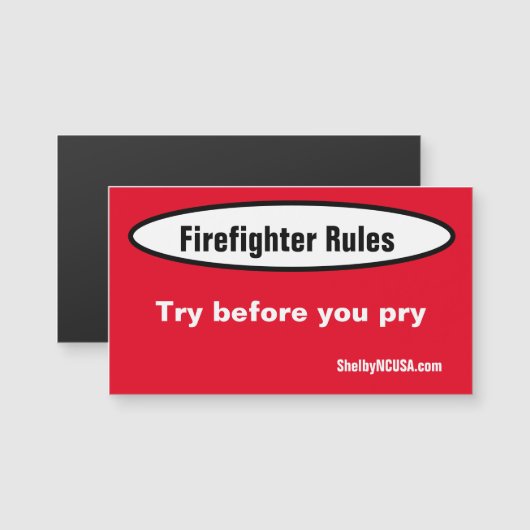 Firefighter Règles Carte magnétique (Devant / Derrière)