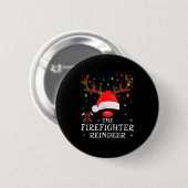 Firefighter Reindeer Family Matching Christmas Pjs Ronde Button 5,7 Cm (Voorkant /achterkant)