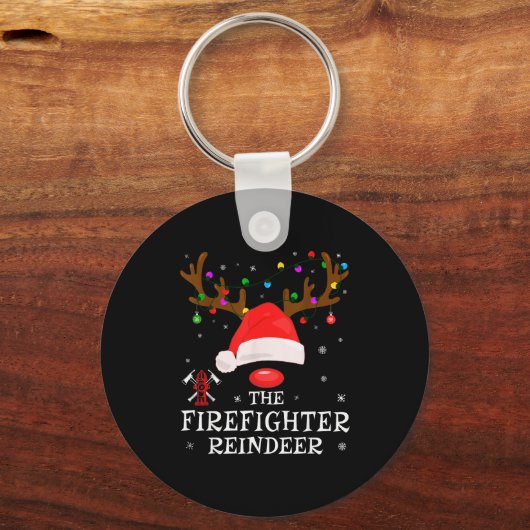 Firefighter Reindeer Family Matching Christmas Pjs Sleutelhanger (Voorkant)