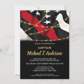 Firefighter Retirement American Flag Thin Red Line Kaart (Voorkant)