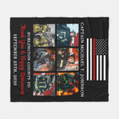 Firefighter Retirement Custom Photo Thin Red Line Fleece Deken (Voorkant (Horizontaal))